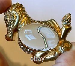 Rare! Trifari Alfred Philippe Horse Jelly Belly Rhinestone Brooch