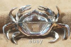 Rare Trifari Alfred Philippe Lucite Jelly Belly Crab Pin Brooch Sterling