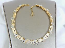 Rare Trifari Alfred Philippe Marquise, Baguette & Round Rhinestone Gp Necklace