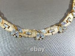 Rare Trifari Alfred Philippe Marquise, Baguette & Round Rhinestone Gp Necklace