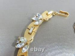 Rare Trifari Alfred Philippe Marquise, Baguette & Round Rhinestone Gp Necklace