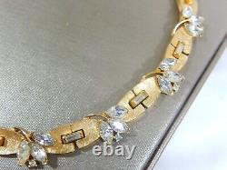 Rare Trifari Alfred Philippe Marquise, Baguette & Round Rhinestone Gp Necklace