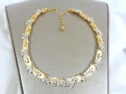 Rare Trifari Alfred Philippe Marquise, Baguette & Round Rhinestone Gp Necklace