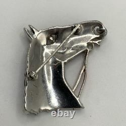 Rare Trifari'Alfred Philippe' Rhinestone and Enamel Horse Head Pin