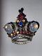 Rare Trifari Alfred Philippe Royal Coronation Emerald Cabochon Crown Brooch 1944
