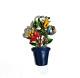 Rare Trifari'Alfred Philippe' Three Enamel Flowers in a Blue Pot Pin Clip