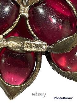 Rare Trifari Gripoix Brooch Pendant Renaissance Alfred Philippe Poured Glass Vtg