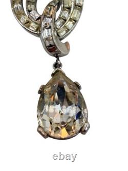 Rare Trifari Pat Pend Alfred Philippe Brooch Cascade 1953 Diamanté Baguettes SB