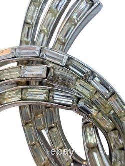 Rare Trifari Pat Pend Alfred Philippe Brooch Cascade 1953 Diamanté Baguettes SB