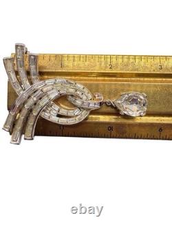 Rare Trifari Pat Pend Alfred Philippe Brooch Cascade 1953 Diamanté Baguettes SB
