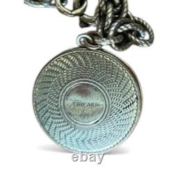 Rare Trifari Philippe-Era Cobalt Enamel Floral Locket Necklace Bracelet Set