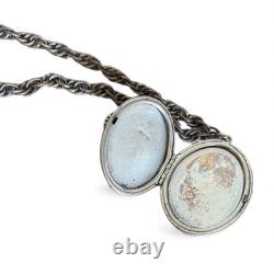 Rare Trifari Philippe-Era Cobalt Enamel Floral Locket Necklace Bracelet Set