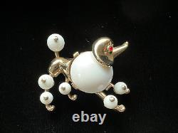Rare Unusual Vintage Alfred Philippe Trifari Poodle Brooch Pin
