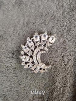Rare VTG Rhinestone ALFRED PHILIPPE TRIFARI BROOCH PIN CLIP