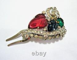 Rare Vintage 40s Trifari Tutti Frutti Hair Fork Clip Ornament Alfred Philippe