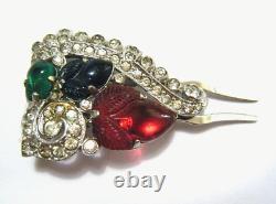 Rare Vintage 40s Trifari Tutti Frutti Hair Fork Clip Ornament Alfred Philippe