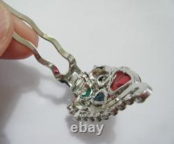 Rare Vintage 40s Trifari Tutti Frutti Hair Fork Clip Ornament Alfred Philippe