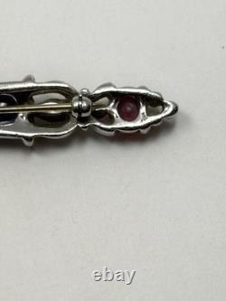 Rare Vintage Alfred Philippe Trifari Axe Brooch With Enamel & Cabochons-Book Piece