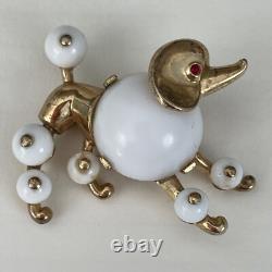 Rare Vintage Alfred Philippe Trifari White Poodle Brooch Pin