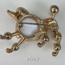 Rare Vintage Alfred Philippe Trifari White Poodle Brooch Pin