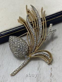 Rare Vintage Crown Trifari Alfred Philippe 1963 Pine Cone Rhinestone Brooch