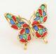 Rare Vintage Crown Trifari Alfred Philippe Modern Mosiacs Glass Butterfly Brooch