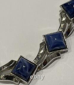 Rare Vintage Crown Trifari Alfred Philippe Moonstone Blue/Silver Necklace