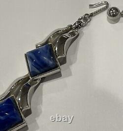 Rare Vintage Crown Trifari Alfred Philippe Moonstone Blue/Silver Necklace