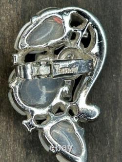 Rare Vintage Crown Trifari Alfred Philippe Moonstone Fruit Salad Earrings