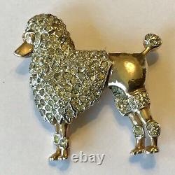 Rare Vintage Crown Trifari Alfred Philippe Rhinestone Poodle Dog Pin Brooch