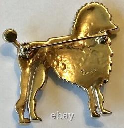 Rare Vintage Crown Trifari Alfred Philippe Rhinestone Poodle Dog Pin Brooch