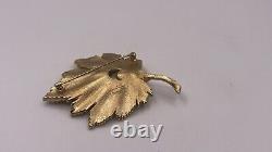 Rare Vintage Crown Trifari Leaf Pear Pearl Alfred Philippe Brooch Pin