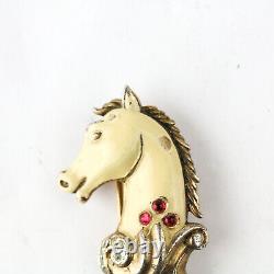 Rare Vintage Signed Alfred Philippe Trifari Knight Chess Piece Sterling Fur Clip