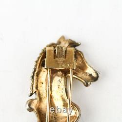 Rare Vintage Signed Alfred Philippe Trifari Knight Chess Piece Sterling Fur Clip