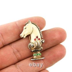 Rare Vintage Signed Alfred Philippe Trifari Knight Chess Piece Sterling Fur Clip