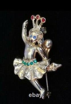 Rare Vintage Signed Crown Trifari Alfred Philippe Heavenly Twin Dancing Angel