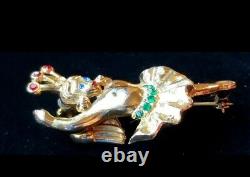 Rare Vintage Signed Crown Trifari Alfred Philippe Heavenly Twin Dancing Angel