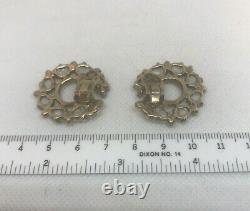 Rare Vintage Trifari Alfred Philippe Blue Moonstone Carved Fruit Salad Earrings