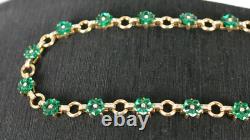 Rare Vintage Trifari Alfred Philippe Moghul Emerald Green Flower Necklace
