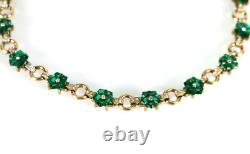 Rare Vintage Trifari Alfred Philippe Moghul Emerald Green Flower Necklace