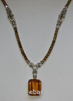 Rare Vintage Trifari Alfred Philippe Necklace 1942 Faux Golden Sapphires