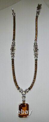 Rare Vintage Trifari Alfred Philippe Necklace 1942 Faux Golden Sapphires