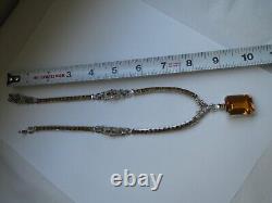 Rare Vintage Trifari Alfred Philippe Necklace 1942 Faux Golden Sapphires