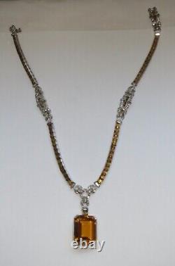 Rare Vintage Trifari Alfred Philippe Necklace 1942 Faux Golden Sapphires