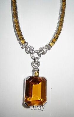Rare Vintage Trifari Alfred Philippe Necklace 1942 Faux Golden Sapphires