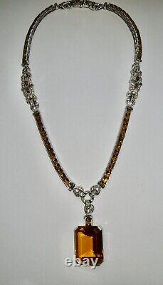 Rare Vintage Trifari Alfred Philippe Necklace 1942 Faux Golden Sapphires