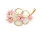 Rare Vintage Trifari Alfred Philippe Poured Glass Moulded Cherry Blossom Brooch