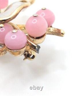Rare Vintage Trifari Alfred Philippe Poured Glass Moulded Cherry Blossom Brooch