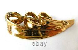 Rare Vintage Trifari Alfred Philippe Rhinestone Art Deco Leaf Baguette Brooch