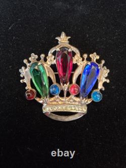 Rare Vintage Trifari Sterling Crown Brooch/Pin Alfred Philippe Design 1940's